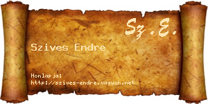 Szives Endre névjegykártya
